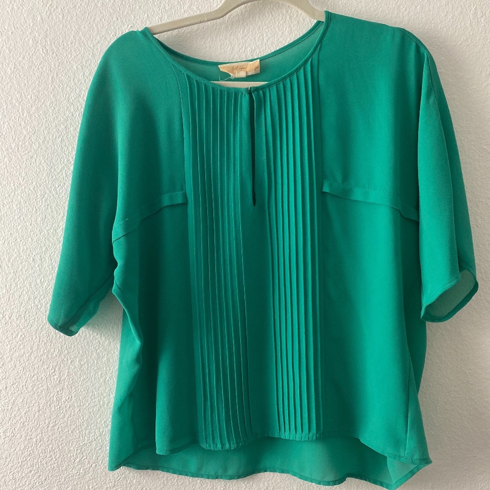 Last April Women's Green Layered Sheer Blouse